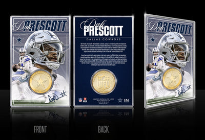 Highland Mint Dak Prescott Dallas Cowboys Bronze Coin Card - Limited Edition /5,000