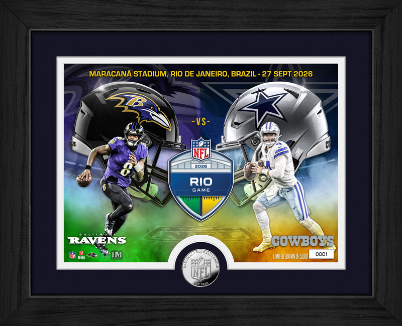 Highland Mint Ravens vs Cowboys 2026 NFL Rio International Game Silver Coin Photo Mint - Limited Edition /5,000