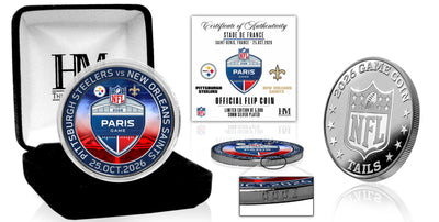 Highland Mint 2026 NFL Paris Game Steelers vs Saints Silver Flip Coin - Limited Edition /5,000