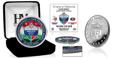 Highland Mint Vikings vs 49ers 2026 NFL Mexico City Game Silver Flip Coin - Limited Edition /5,000