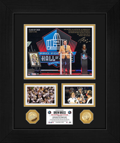Highland Mint Drew Brees Pro Football Hall of Fame 2026 Induction Gold Coin Photo Mint - Limited Edition /500