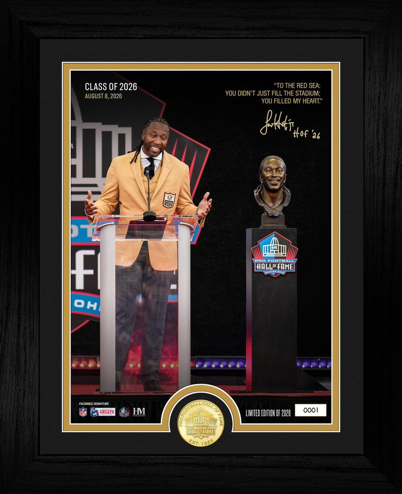 Highland Mint Larry Fitzgerald Pro Football Hall of Fame Induction Bronze Coin Photo Mint - Limited Edition /2,026