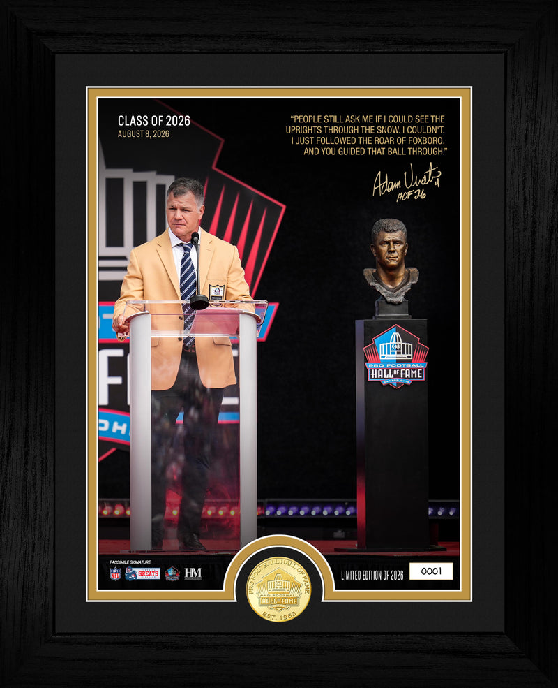 Highland Mint Adam Vinatieri Pro Football Hall of Fame Induction Bronze Coin Photo Mint - Limited Edition /2,026