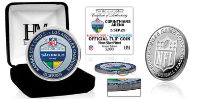 Highland Mint Kansas City Chiefs vs. Los Angeles Chargers 2025 Sao Paulo International Game Silver Color Coin - Limited