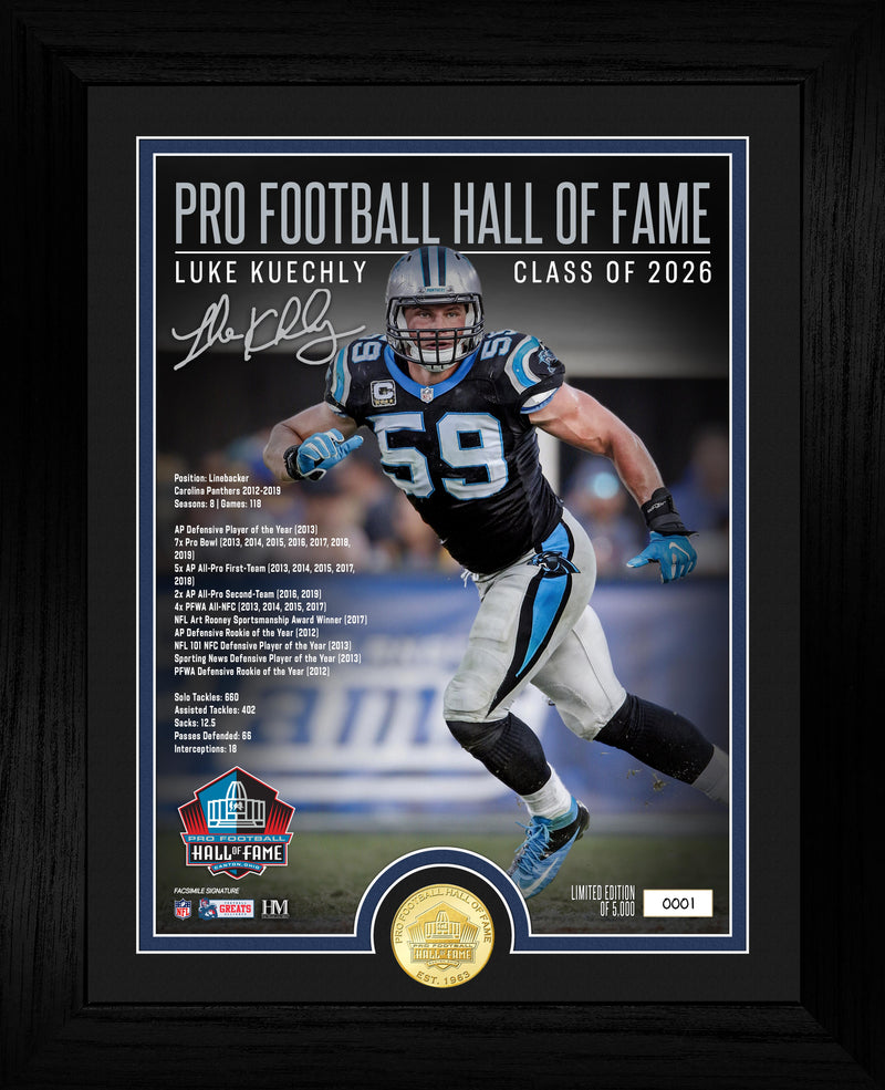 Highland Mint Luke Kuechly 2026 NFL Hall of Fame Induction Bronze Coin Photo Mint - Limited Edition /5000