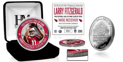 Highland Mint Larry Fitzgerald 2026 NFL Hall of Fame Silver Plated Coin - Limited Edition /5,000