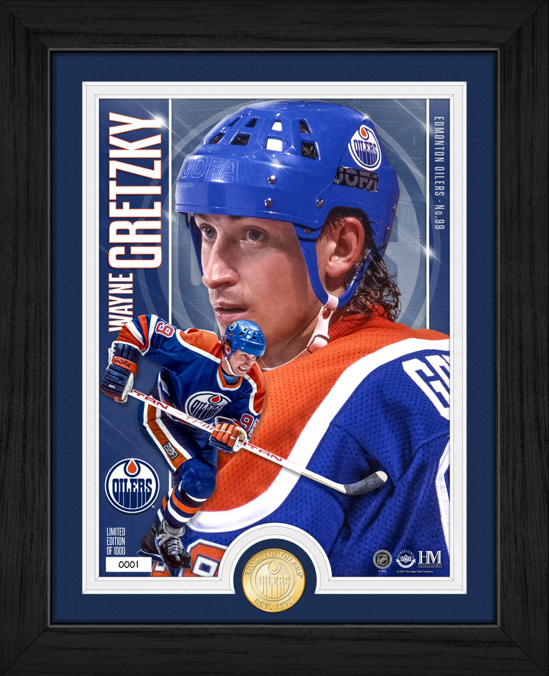 Highland Mint Wayne Gretzky Edmonton Oilers Bronze Coin Artist Proof Photo Mint - Limited Edition /1,000