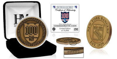 Highland Mint New York Rangers 100th Anniversary Antique Bronze Coin - Limited Edition /10,000