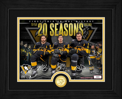 Highland Mint Pittsburgh Penguins Crosby Malkin Letang 20 Seasons Bronze Coin Photo Mint - Limited Edition /2,025