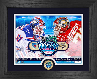 Highland Mint New York Rangers vs. Florida Panthers 2026 NHL Winter Classic Bronze Coin Photo Mint - Limited Edition /5,