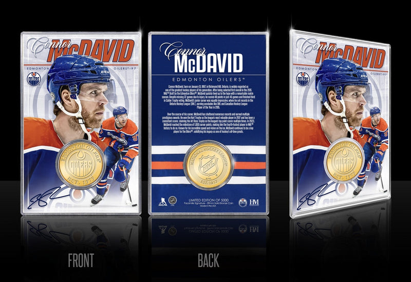 Highland Mint Connor McDavid Edmonton Oilers Bronze Coin Card - Limited Edition /5,000