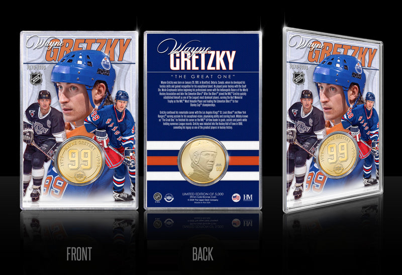Highland Mint Wayne Gretzky Bronze Coin Acrylic Holder - Limited Edition /5,000