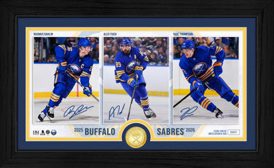 Highland Mint Buffalo Sabres Dahlin Tuch Thompson Bronze Coin Photo Mint - Limited Edition /2,026