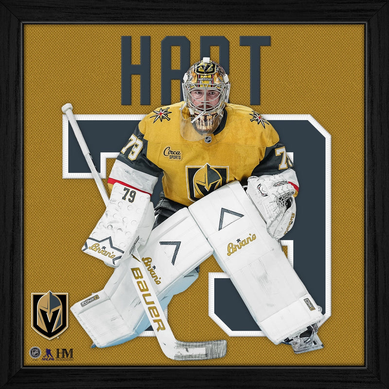 Highland Mint Carter Hart Vegas Golden Knights Impact Jersey Frame