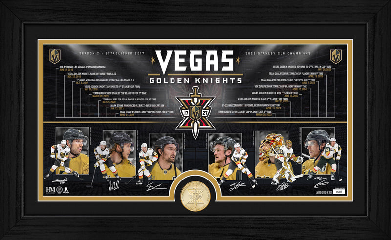 Highland Mint Vegas Golden Knights Season X Timeline Bronze Coin Photo Mint - Limited Edition /2,027