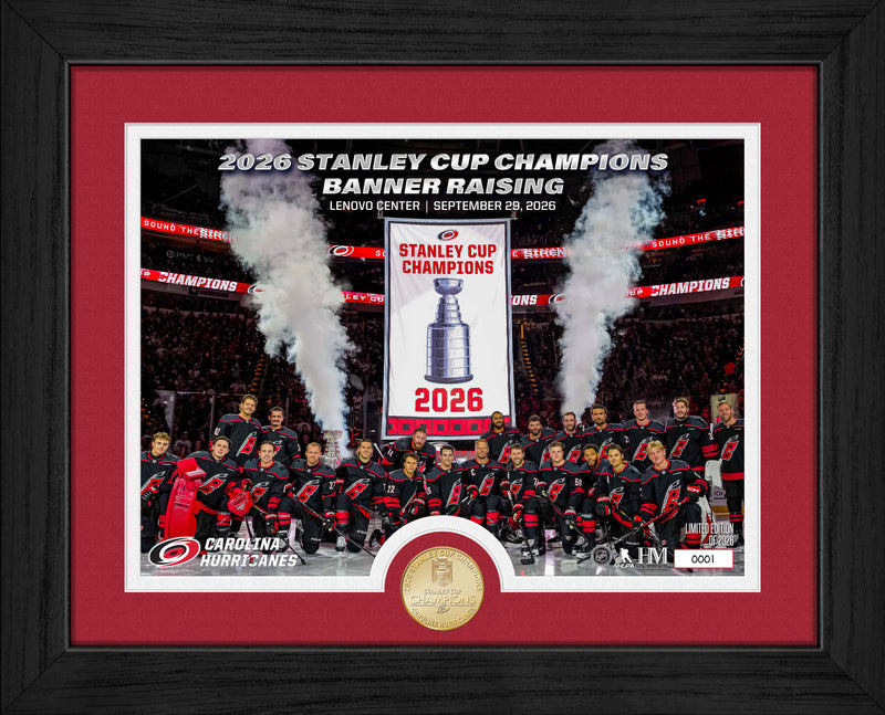 Highland Mint Carolina Hurricanes 2025-26 Stanley Cup Champions Banner Raising Bronze Coin Photo Mint - Limited Edition