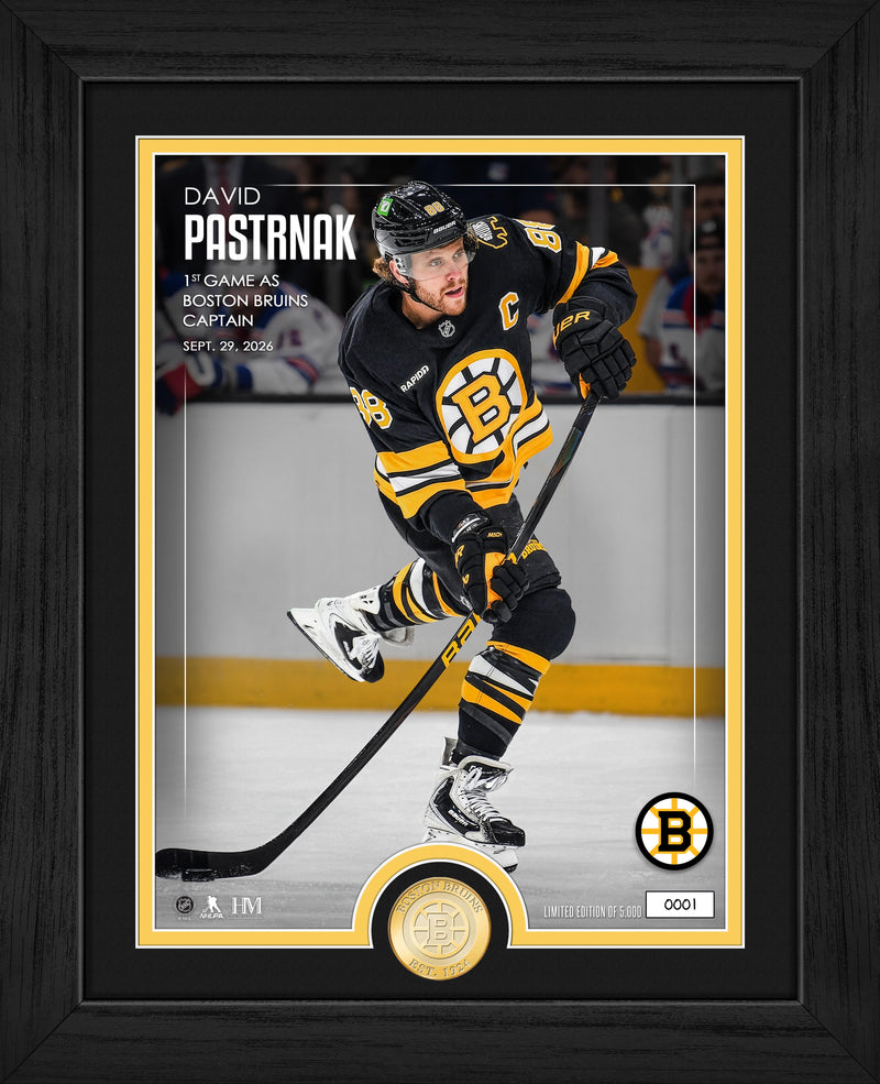 Highland Mint David Pastrnak Boston Bruins Captain Bronze Coin Photo Mint - Limited Edition /5,000