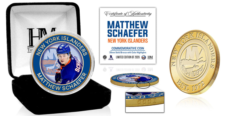 Highland Mint Matthew Schaefer New York Islanders Bronze Color Coin - Limited Edition /2,026
