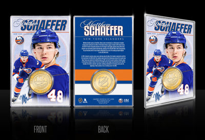 Highland Mint Matthew Schaefer New York Islanders Bronze Coin Acrylic Holder - Limited Edition /5,000