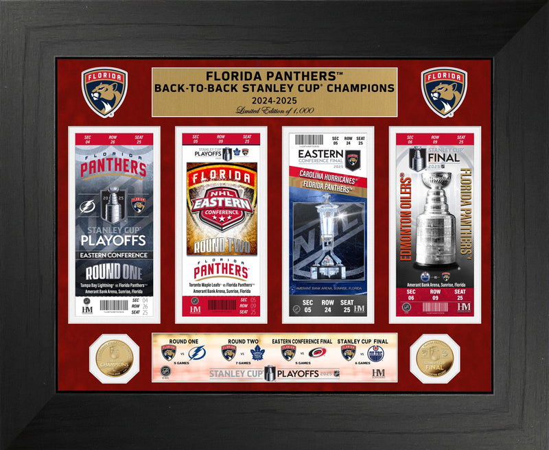 Highland Mint Florida Panthers 2025 Stanley Cup Ticket Gold Coin Photo Mint - Limited Edition /1,000
