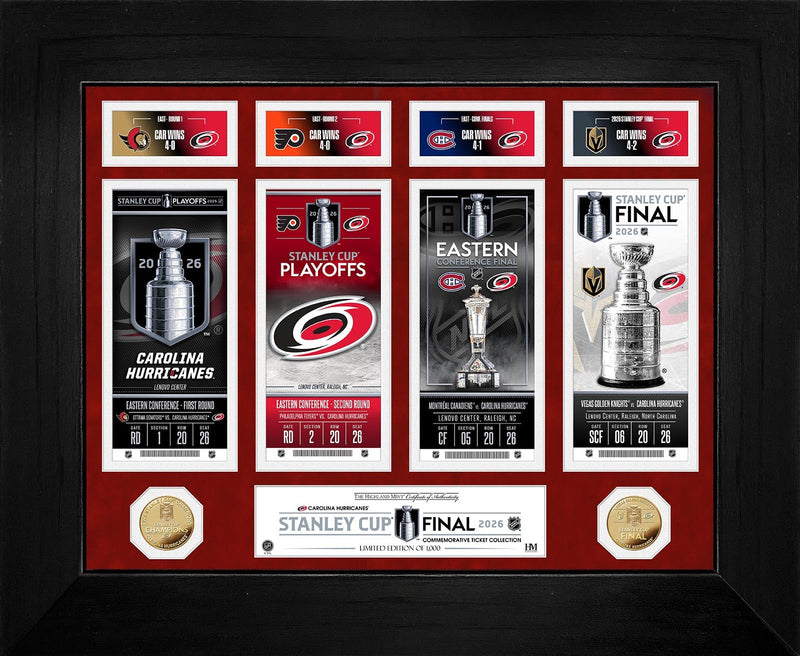 Highland Mint Carolina Hurricanes 2026 Road to Stanley Cup Gold Coin Ticket Collection - Limited Edition /1,000