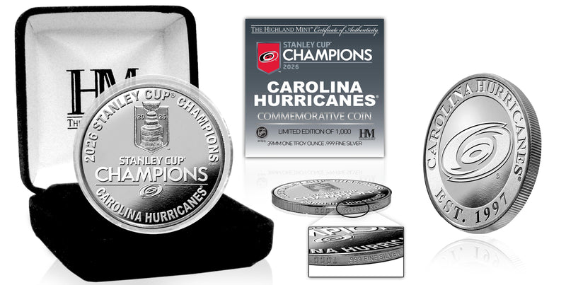Highland Mint Carolina Hurricanes 2026 Stanley Cup Champions 1oz Silver Coin - Limited Edition /1,000