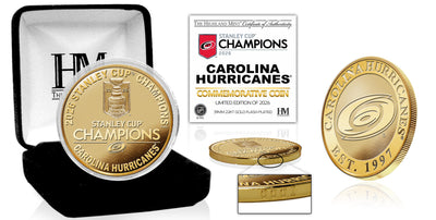 Highland Mint Carolina Hurricanes 2026 Stanley Cup Champions Gold Plated Coin - Limited Edition /2,026