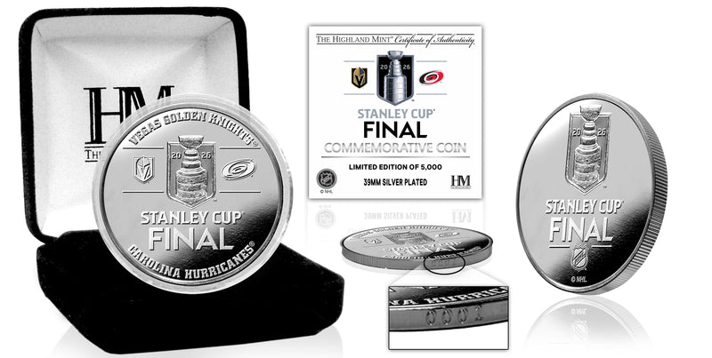 Highland Mint Vegas Golden Knights vs. Carolina Hurricanes 2026 NHL Stanley Cup Final Dueling Silver Coin - Limited Edit
