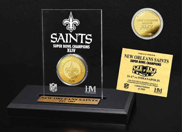 Highland Mint New Orleans Saints Super Bowl Champions Etched Acrylic - Limited Edition /5000