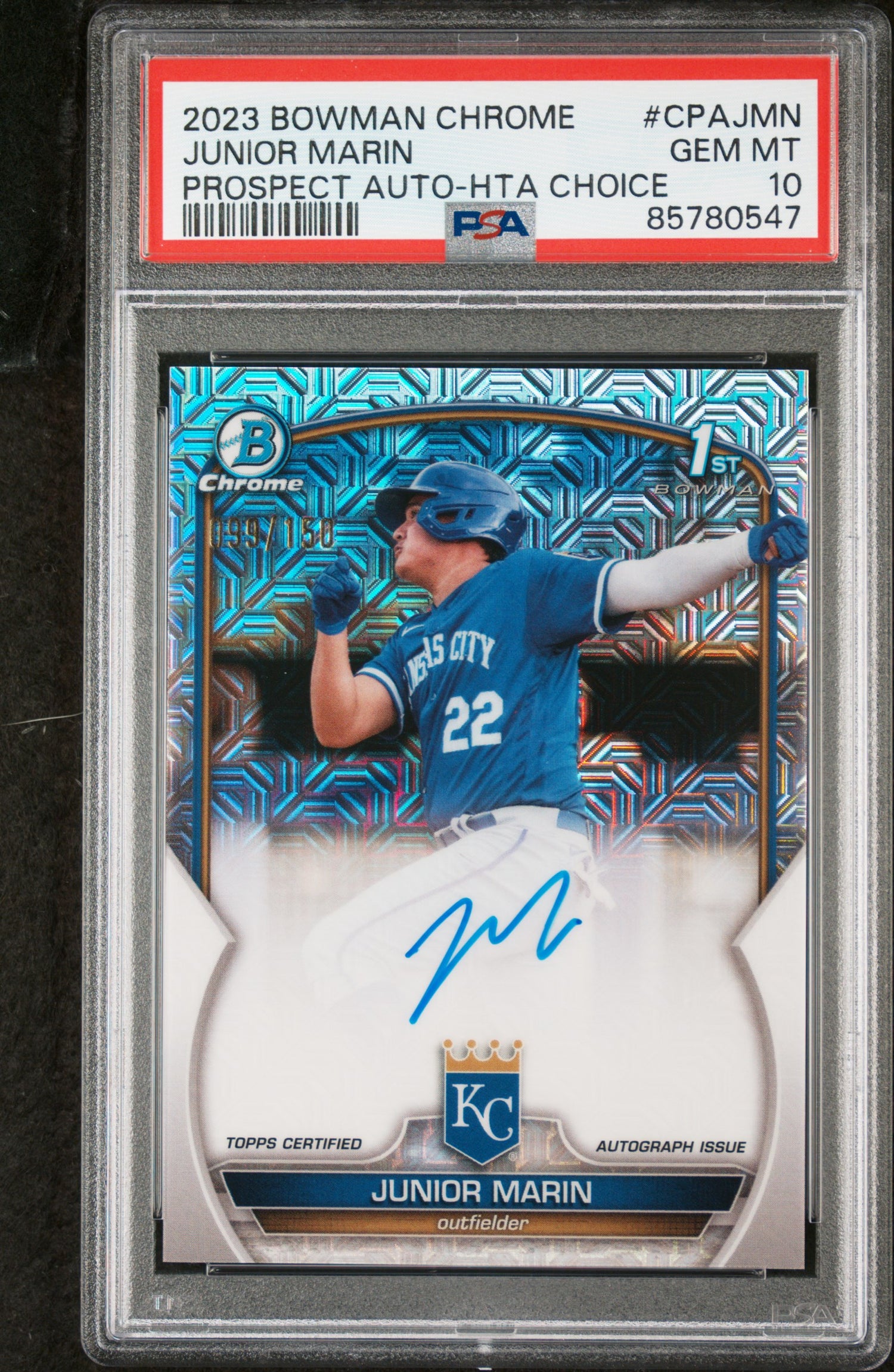 2023 Bowman Chrome  Junior Marin /150 PSA 10 Prospect Auto Choice Refractor