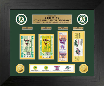 Highland Mint Oakland Athletics World Series Deluxe Gold Coin & Ticket Collection - Limited Edition /1000
