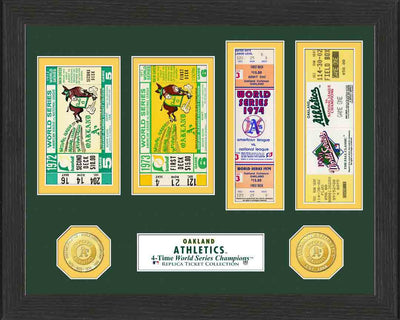 Highland Mint Oakland Athletics World Series Ticket Collection - 12x12 Framed Display