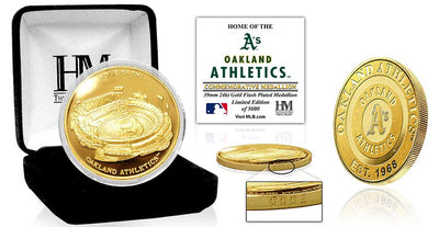Highland Mint Oakland Athletics Oakland Coliseum 24kt Gold Coin - Limited Edition /5,000