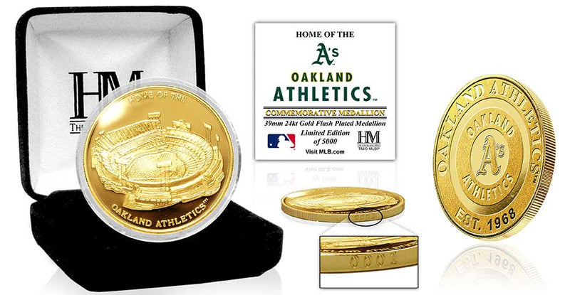 Highland Mint Oakland Athletics Oakland Coliseum 24kt Gold Coin - Limited Edition /5,000