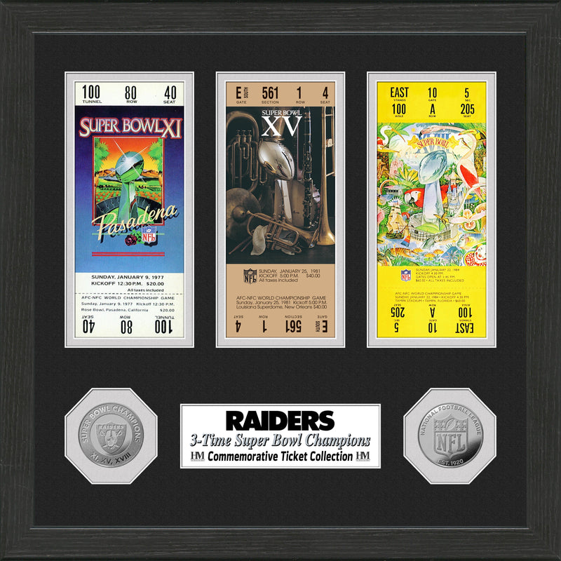 Highland Mint Raiders Super Bowl Ticket Collection - Bronze Coin Photo Mint