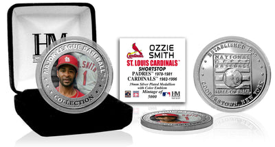 Highland Mint Ozzie Smith Baseball Hall of Fame Silver Color Coin - Limited Edition /5,000