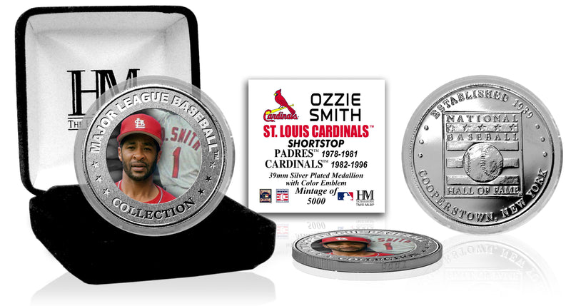 Highland Mint Ozzie Smith Baseball Hall of Fame Silver Color Coin - Limited Edition /5,000