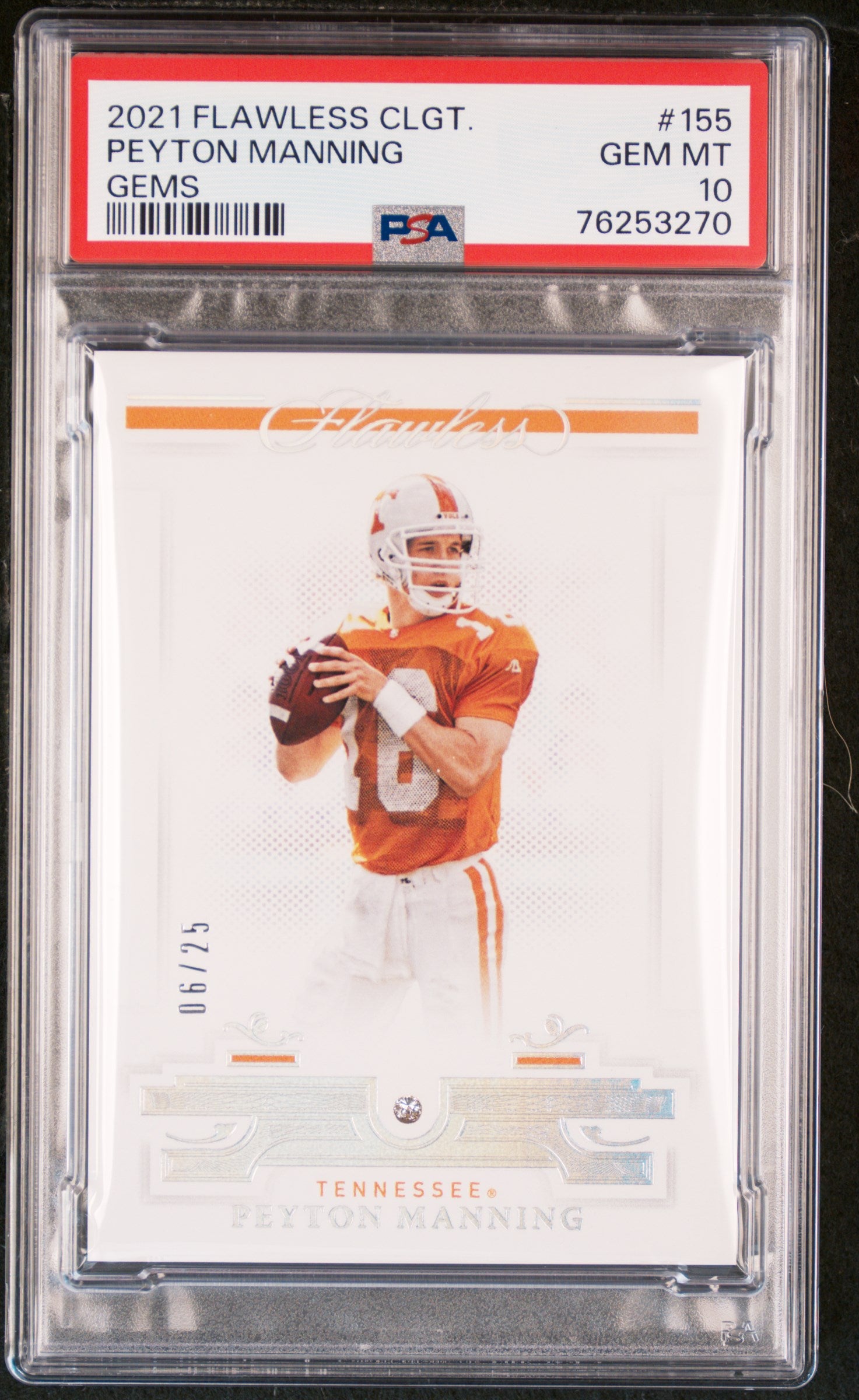 2021 Panini Flawless Gems Peyton Manning #155 /25 PSA 10