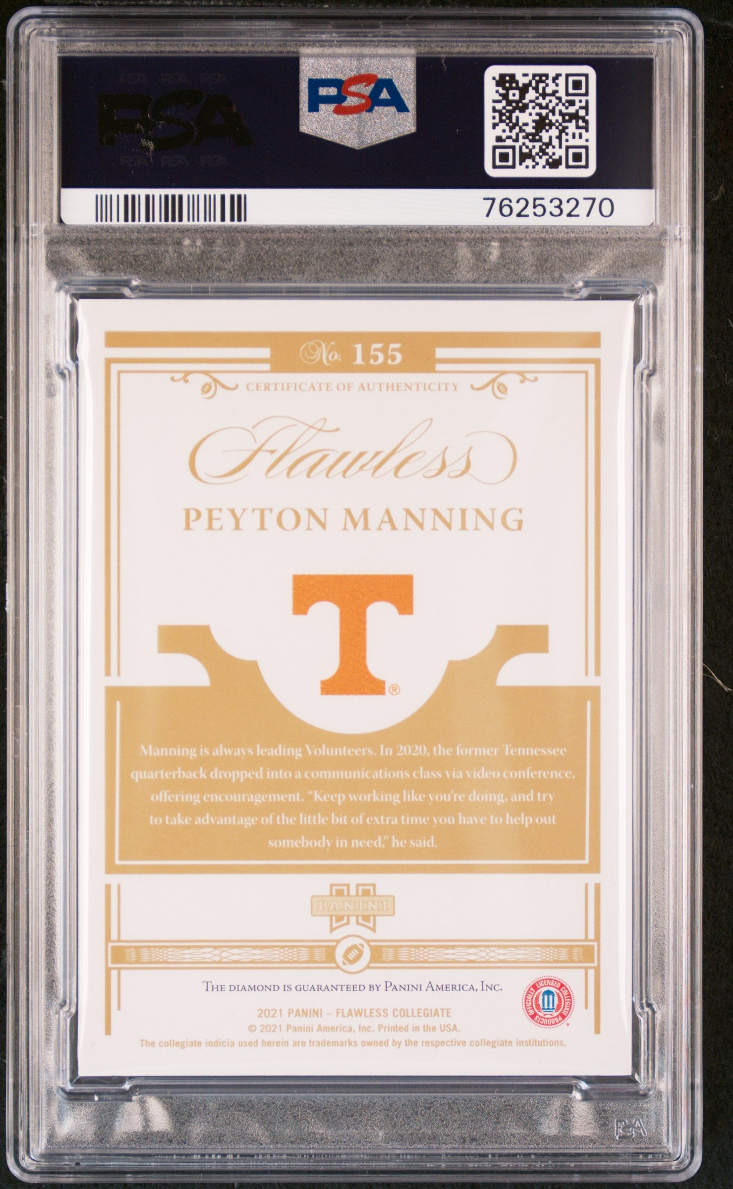 2021 Panini Flawless Gems Peyton Manning #155 /25 PSA 10
