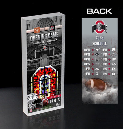 Highland Mint Ohio State Buckeyes 2025 Opening Game vs Texas Commemorative Acrylic Ticket