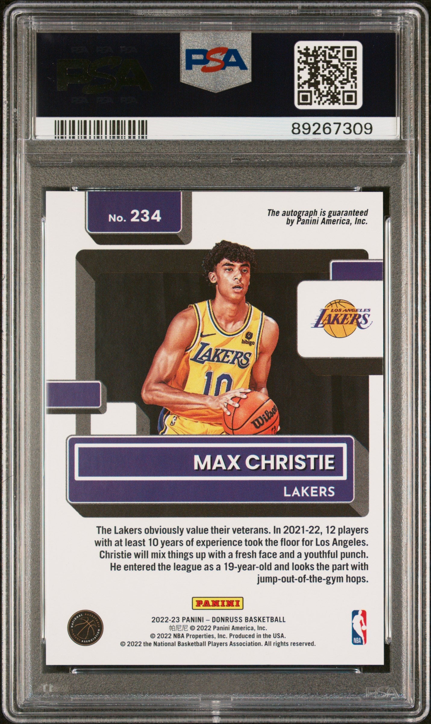 2022 Donruss Rated Rookies #234 Max Christie Signatures Choice PSA 9