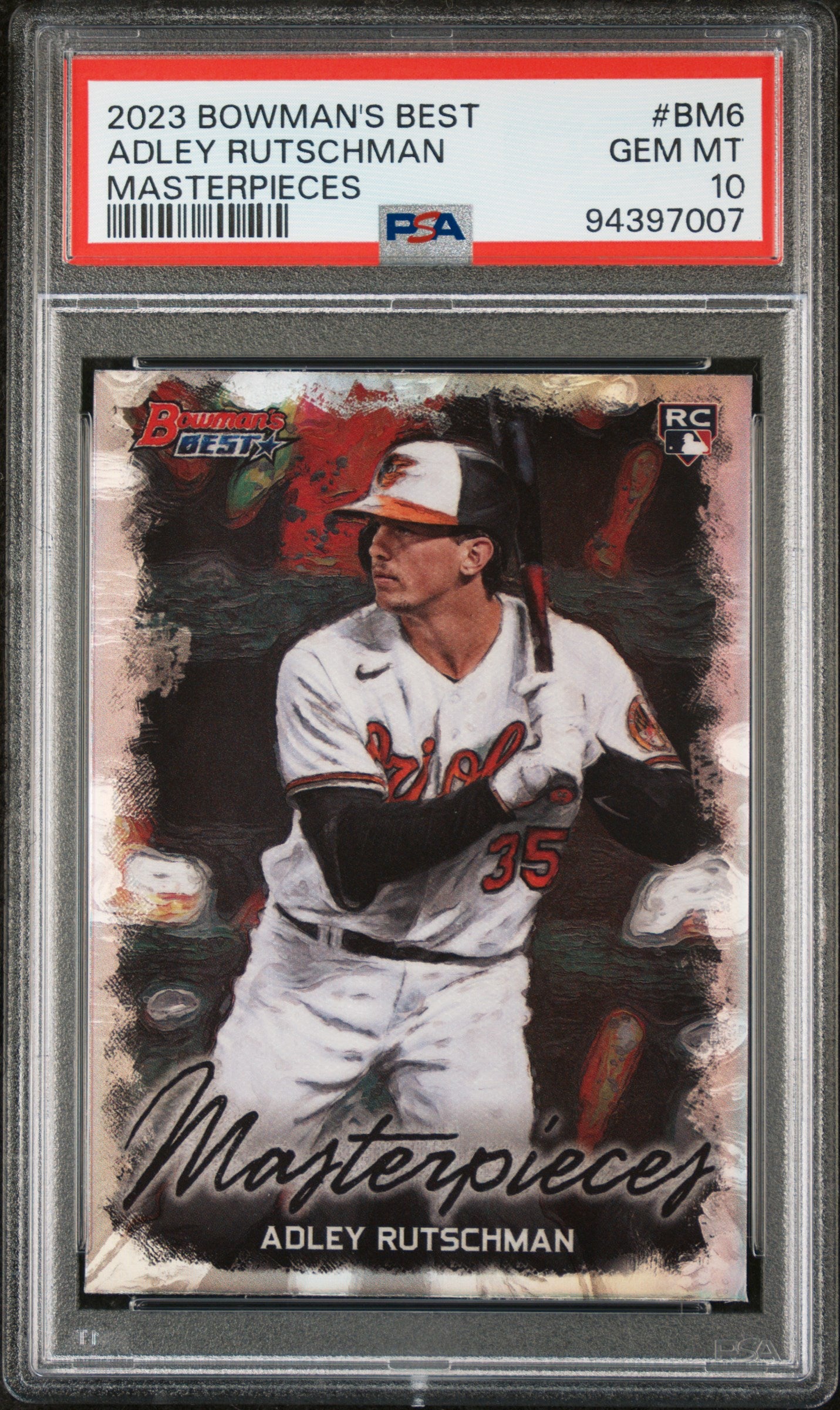 2023 Bowman's Best Bowman Masterpieces Adley Rutschman Rookie RC #BM6 PSA 10