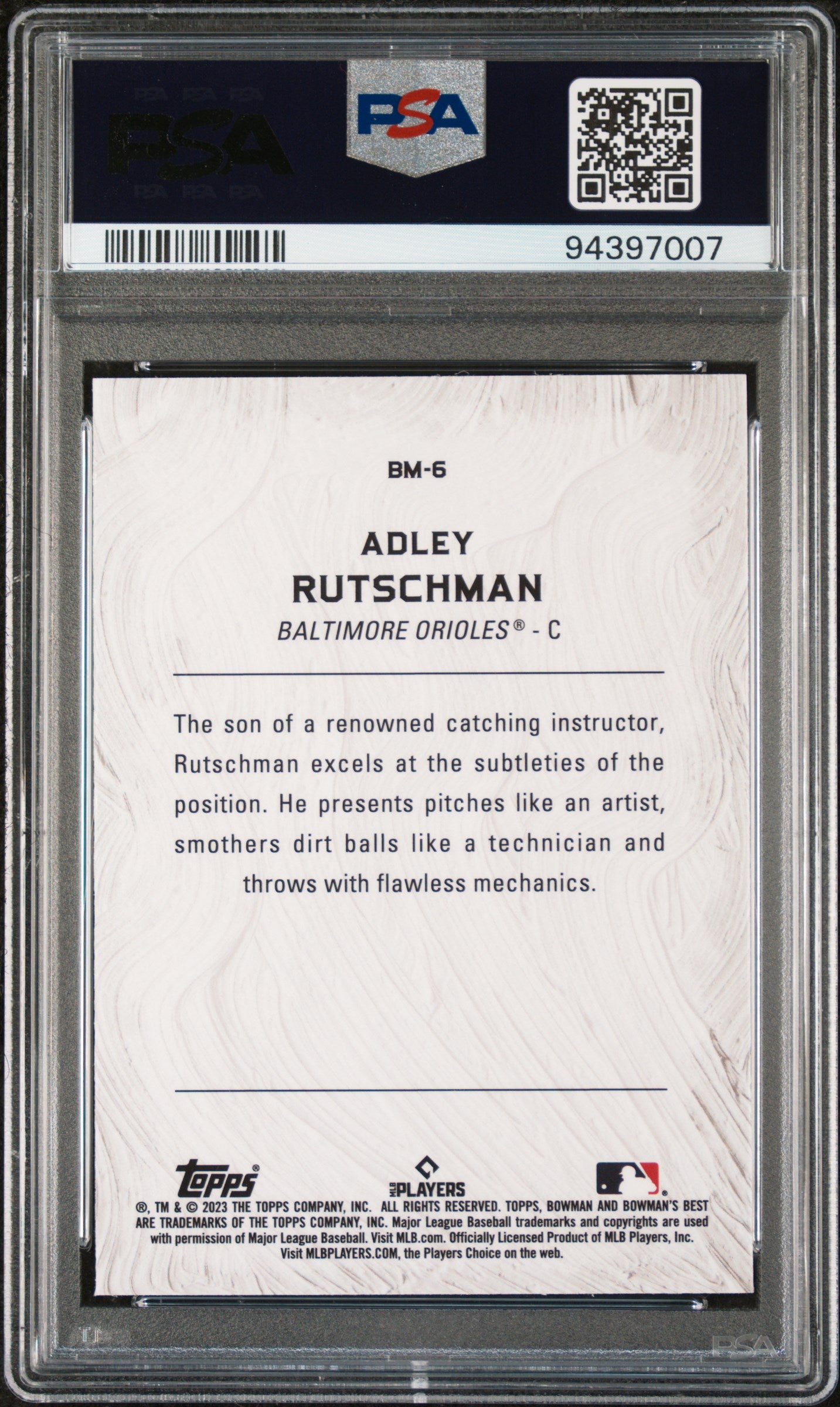 2023 Bowman's Best Bowman Masterpieces Adley Rutschman Rookie RC #BM6 PSA 10