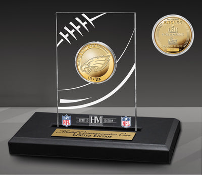 Highland Mint Philadelphia Eagles 2-Time Super Bowl Champion Gold Coin in Acrylic Display - Limited Edition /5000