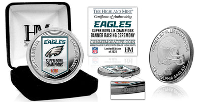 Highland Mint Philadelphia Eagles Super Bowl LIX Championship Banner Silver Coin - Limited Edition /2,025