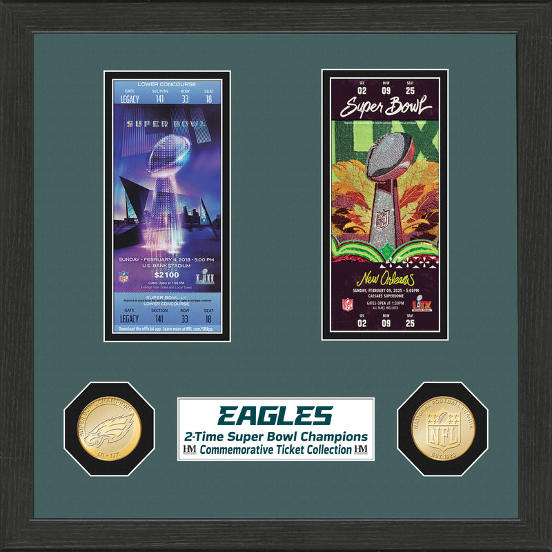 Highland Mint Philadelphia Eagles Super Bowl Ticket Collection Bronze Coin Photo Mint