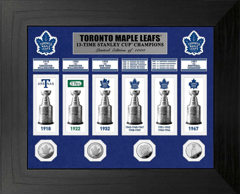 Highland Mint Toronto Maple Leafs 13-Time Stanley Cup Champions Deluxe Silver Coin & Banner Collection - Limited Edition