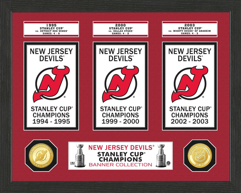 Highland Mint New Jersey Devils Stanley Cup Banner Collection Photo Mint