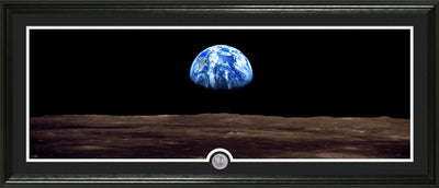 Highland Mint Apollo Moon Landing Wide Pano Silver Coin Photo Mint - 18x42 Frame