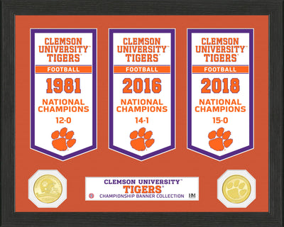 Highland Mint Clemson Tigers National Champions Banner Collection Photo Mint